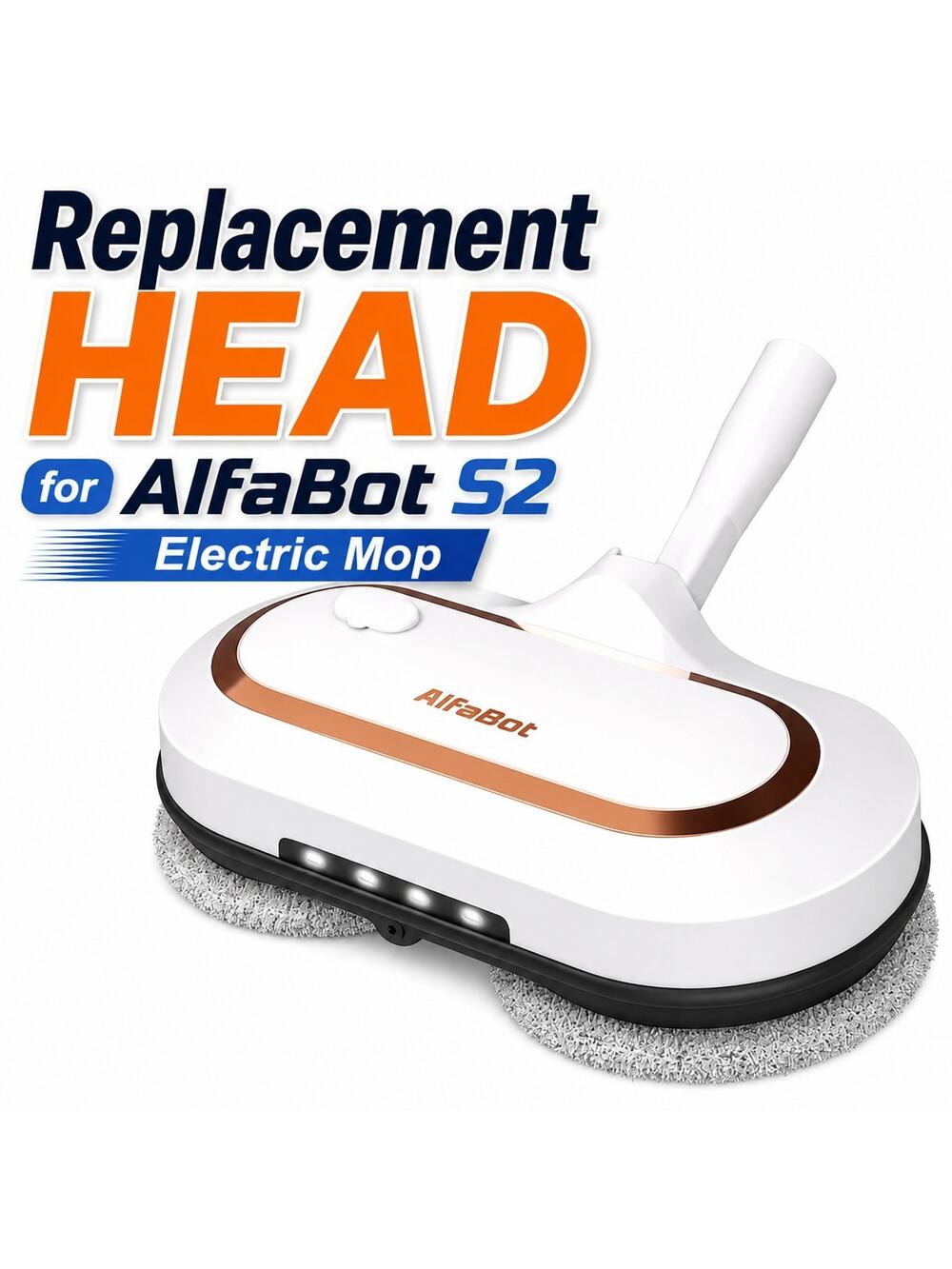 ALFABOT S2 Cordless Spin Mop REPLACEMENT HEAD Floor Cleaning LED Sprayer